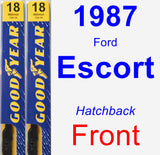 Front Wiper Blade Pack for 1987 Ford Escort - Premium