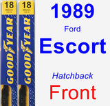 Front Wiper Blade Pack for 1989 Ford Escort - Premium