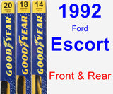 Front & Rear Wiper Blade Pack for 1992 Ford Escort - Premium