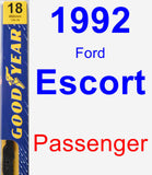 Passenger Wiper Blade for 1992 Ford Escort - Premium