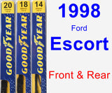 Front & Rear Wiper Blade Pack for 1998 Ford Escort - Premium