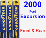 Front & Rear Wiper Blade Pack for 2000 Ford Excursion - Premium