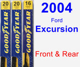 Front & Rear Wiper Blade Pack for 2004 Ford Excursion - Premium