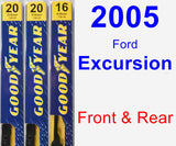 Front & Rear Wiper Blade Pack for 2005 Ford Excursion - Premium