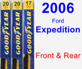 Front & Rear Wiper Blade Pack for 2006 Ford Expedition - Premium