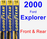 Front & Rear Wiper Blade Pack for 2000 Ford Explorer - Premium