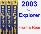 Front & Rear Wiper Blade Pack for 2003 Ford Explorer - Premium