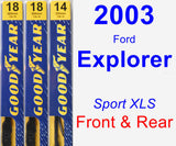 Front & Rear Wiper Blade Pack for 2003 Ford Explorer - Premium