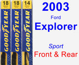 Front & Rear Wiper Blade Pack for 2003 Ford Explorer - Premium