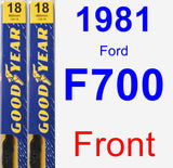 Front Wiper Blade Pack for 1981 Ford F700 - Premium