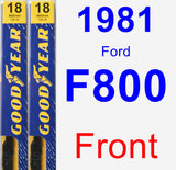 Front Wiper Blade Pack for 1981 Ford F800 - Premium