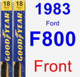 Front Wiper Blade Pack for 1983 Ford F800 - Premium