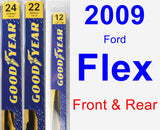 Front & Rear Wiper Blade Pack for 2009 Ford Flex - Premium