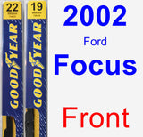 Front Wiper Blade Pack for 2002 Ford Focus - Premium