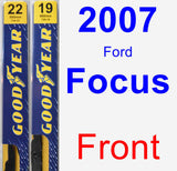 Front Wiper Blade Pack for 2007 Ford Focus - Premium