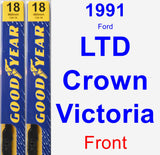 Front Wiper Blade Pack for 1991 Ford LTD Crown Victoria - Premium