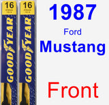 Front Wiper Blade Pack for 1987 Ford Mustang - Premium