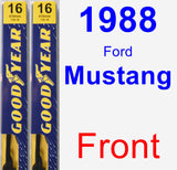 Front Wiper Blade Pack for 1988 Ford Mustang - Premium