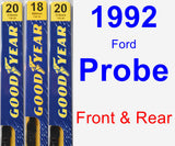 Front & Rear Wiper Blade Pack for 1992 Ford Probe - Premium