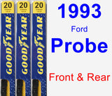 Front & Rear Wiper Blade Pack for 1993 Ford Probe - Premium