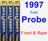 Front & Rear Wiper Blade Pack for 1997 Ford Probe - Premium