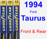 Front & Rear Wiper Blade Pack for 1994 Ford Taurus - Premium