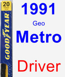 Driver Wiper Blade for 1991 Geo Metro - Premium