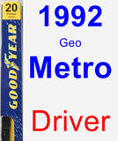 Driver Wiper Blade for 1992 Geo Metro - Premium