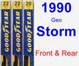 Front & Rear Wiper Blade Pack for 1990 Geo Storm - Premium