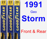 Front & Rear Wiper Blade Pack for 1991 Geo Storm - Premium