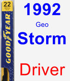 Driver Wiper Blade for 1992 Geo Storm - Premium