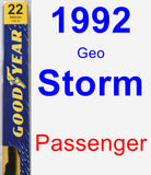 Passenger Wiper Blade for 1992 Geo Storm - Premium