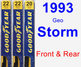 Front & Rear Wiper Blade Pack for 1993 Geo Storm - Premium