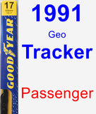 Passenger Wiper Blade for 1991 Geo Tracker - Premium