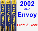 Front & Rear Wiper Blade Pack for 2002 GMC Envoy - Premium