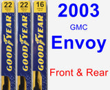 Front & Rear Wiper Blade Pack for 2003 GMC Envoy - Premium