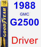 Driver Wiper Blade for 1988 GMC G2500 - Premium