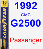 Passenger Wiper Blade for 1992 GMC G2500 - Premium