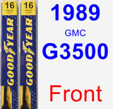 Front Wiper Blade Pack for 1989 GMC G3500 - Premium