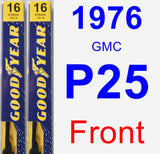 Front Wiper Blade Pack for 1976 GMC P25 - Premium