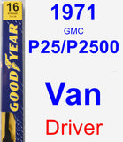 Driver Wiper Blade for 1971 GMC P25/P2500 Van - Premium