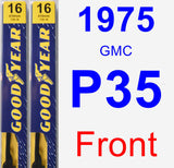 Front Wiper Blade Pack for 1975 GMC P35 - Premium