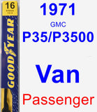 Passenger Wiper Blade for 1971 GMC P35/P3500 Van - Premium