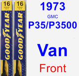 Front Wiper Blade Pack for 1973 GMC P35/P3500 Van - Premium