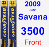 Front Wiper Blade Pack for 2009 GMC Savana 3500 - Premium