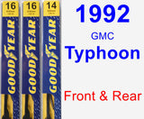 Front & Rear Wiper Blade Pack for 1992 GMC Typhoon - Premium