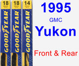 Front & Rear Wiper Blade Pack for 1995 GMC Yukon - Premium