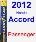 Passenger Wiper Blade for 2012 Honda Accord - Premium