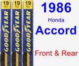 Front & Rear Wiper Blade Pack for 1986 Honda Accord - Premium