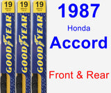 Front & Rear Wiper Blade Pack for 1987 Honda Accord - Premium